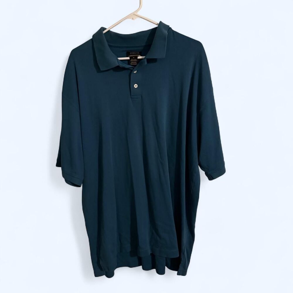 Cambridge Classics Shirt Mens XL Teal Blue Performance Polo Short Sleeve Casual